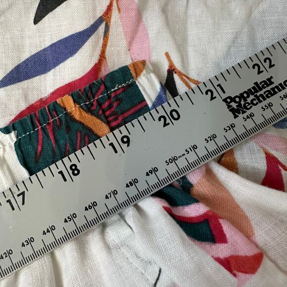 Cynthia Rowley Women's Plus 100% Linen Lightweight Leaf Print Pull-On Pants 2X - Picture 7 of 7